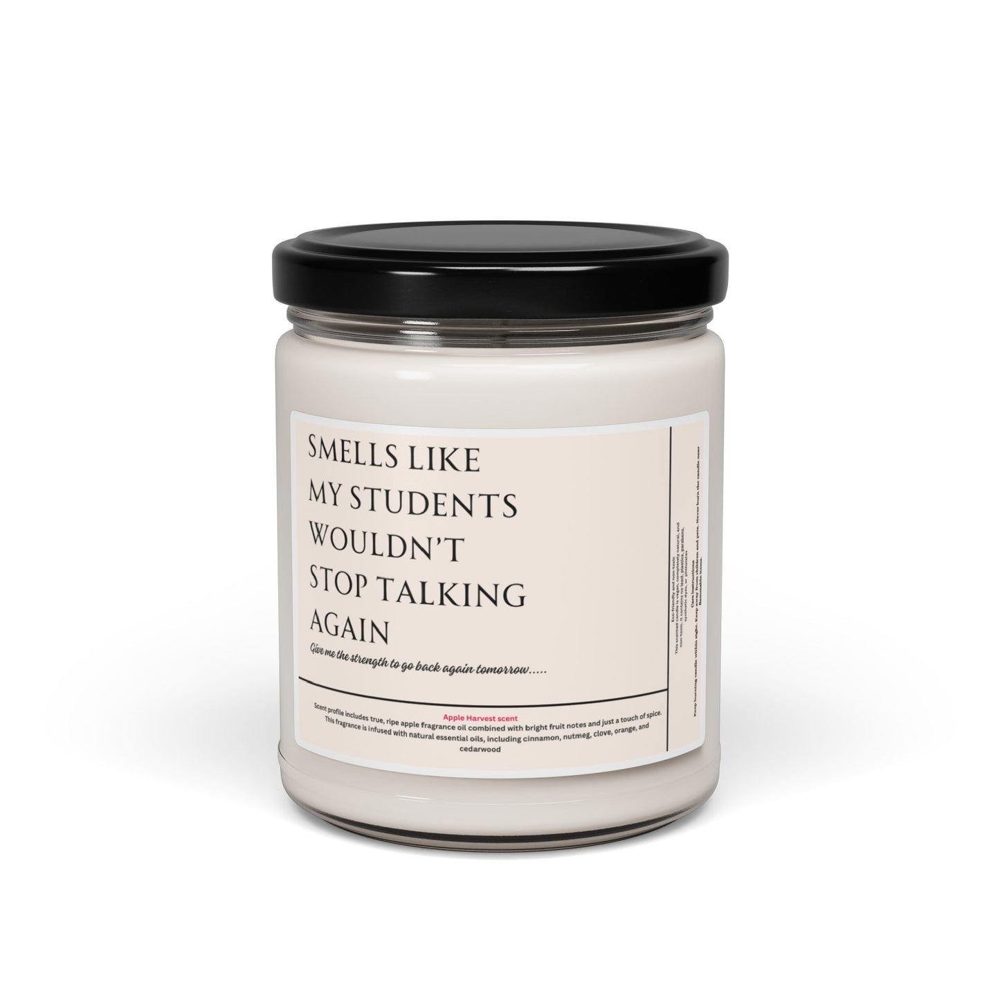 Funny Teacher Candle - 'Smells Like My Students Wouldn't Stop Talking'