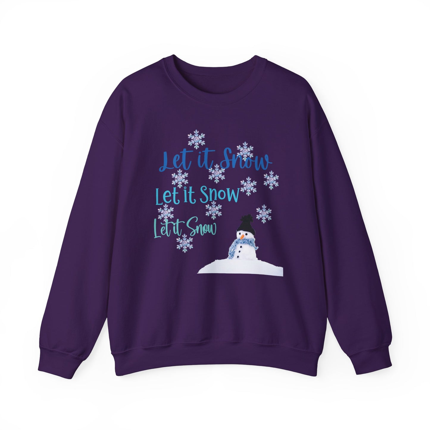 Let It Snow Sweatshirt | Winter Snowman Pullover | Warm Holiday Snowflake Sweater | Cozy Christmas Sweater