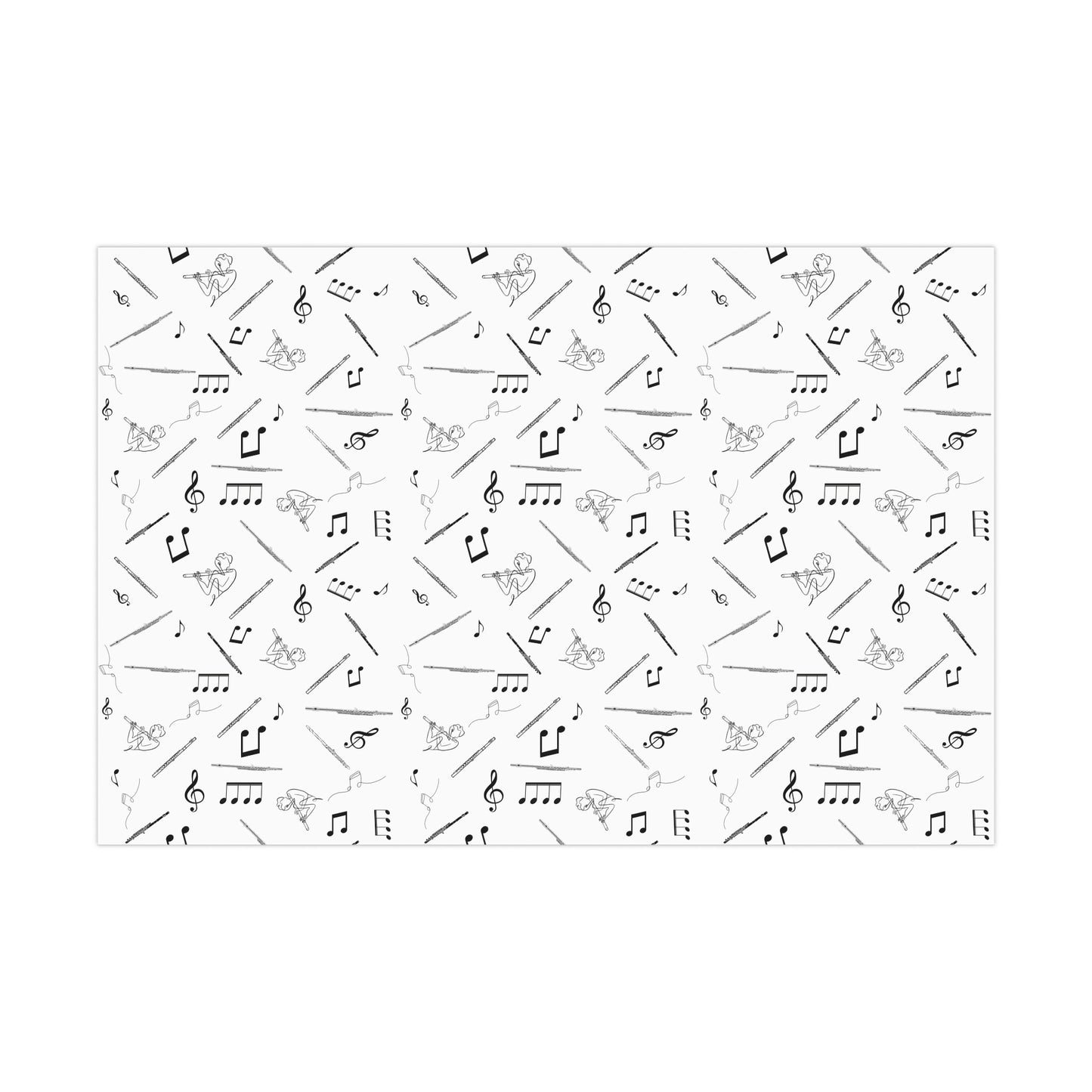 Flute Wrapping Paper | Music-Themed Gift Wrap for Flute Players Band Students | Perfect for Birthdays Holidays