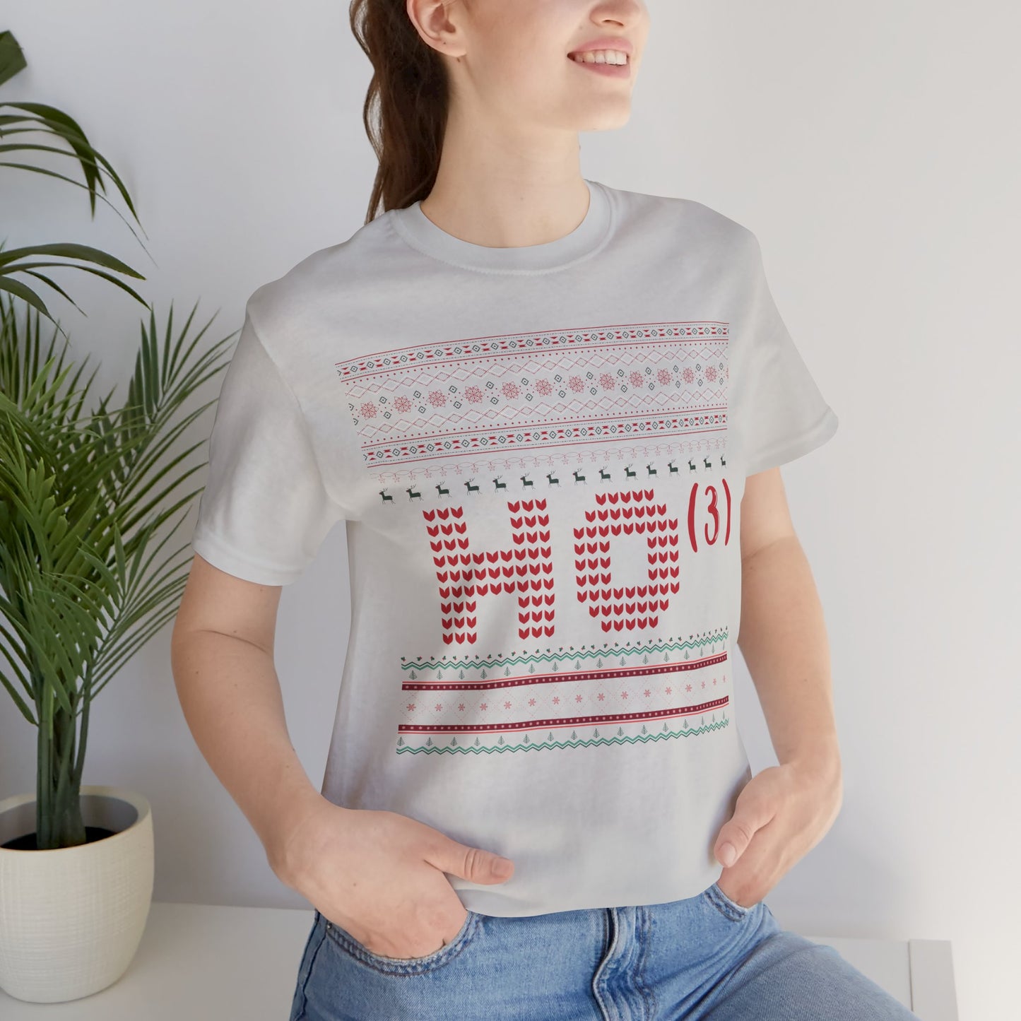 Ho (3) Ugly Christmas Sweater T Shirt | Funny Holiday Math Teacher Shirt | Christmas Gift with Humor