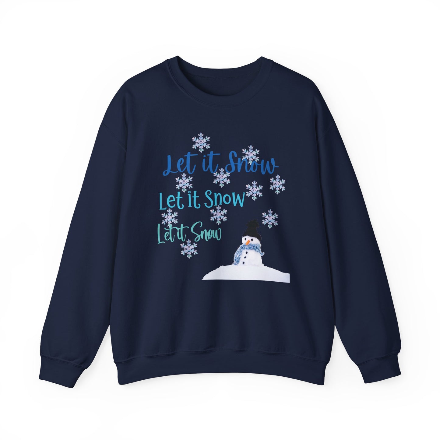 Let It Snow Sweatshirt | Winter Snowman Pullover | Warm Holiday Snowflake Sweater | Cozy Christmas Sweater