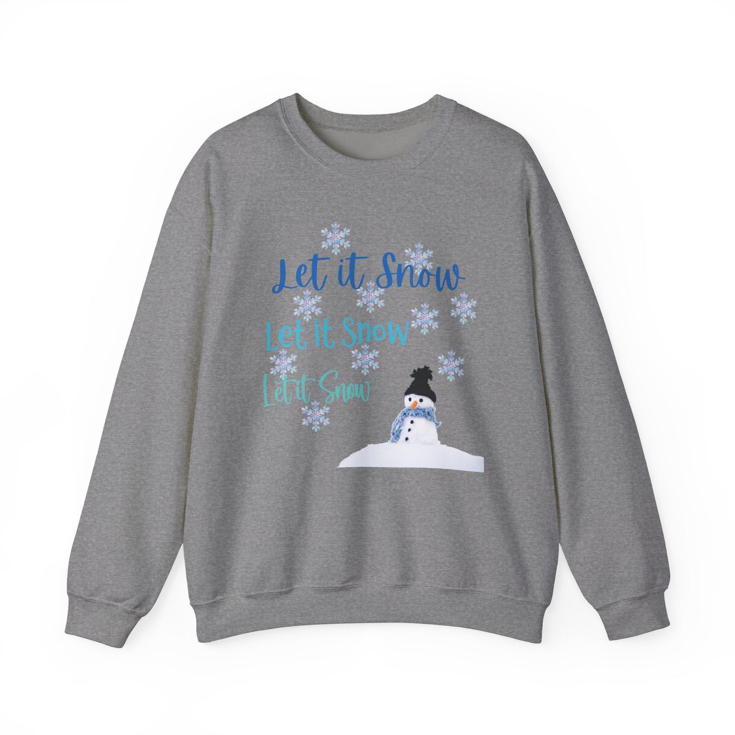 Let It Snow Sweatshirt | Winter Snowman Pullover | Warm Holiday Snowflake Sweater | Cozy Christmas Sweater