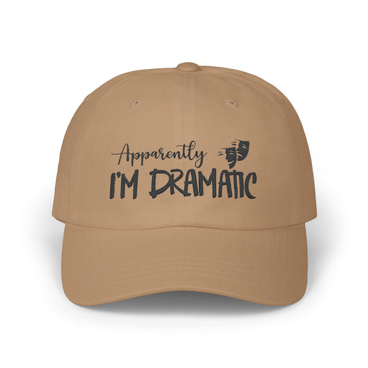 Apparently, I'm Dramatic Dad Cap - Funny Theater Hat with Actor Masks - Embroidered Baseball Cap for Drama Lovers - Adjustable Unisex Hat