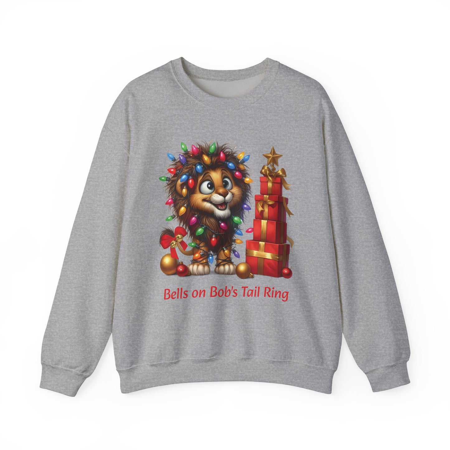 Bells on Bob's Tail Ring Festive Lion Sweatshirt for Christmas Music Enthusiasts