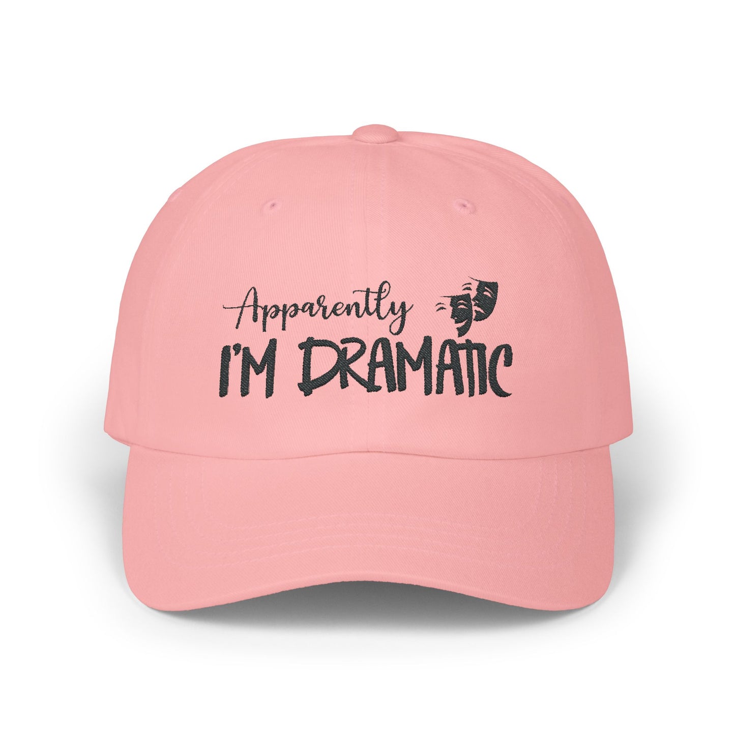Apparently, I'm Dramatic Dad Cap - Funny Theater Hat with Actor Masks - Embroidered Baseball Cap for Drama Lovers - Adjustable Unisex Hat