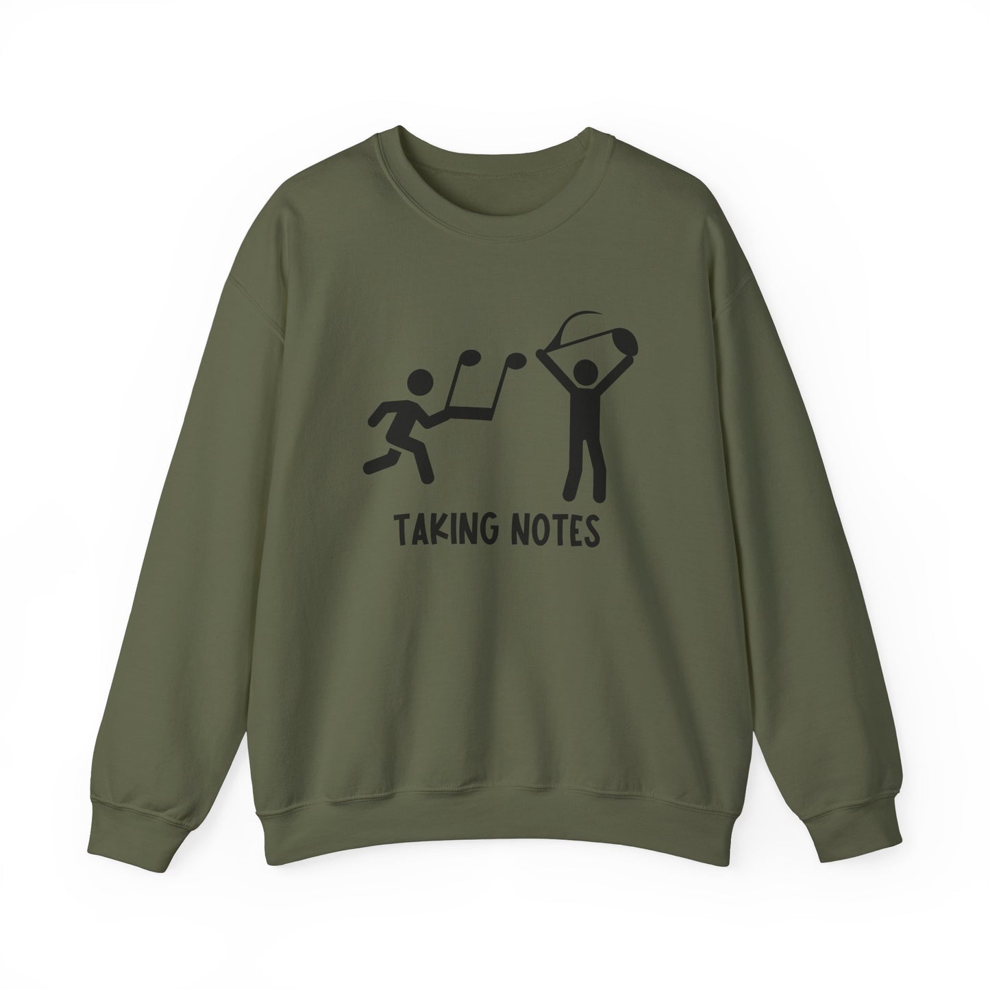 Taking Notes Music Teacher Crewneck Sweatshirt \ Cozy Musical Note Design for Musicians and Educators