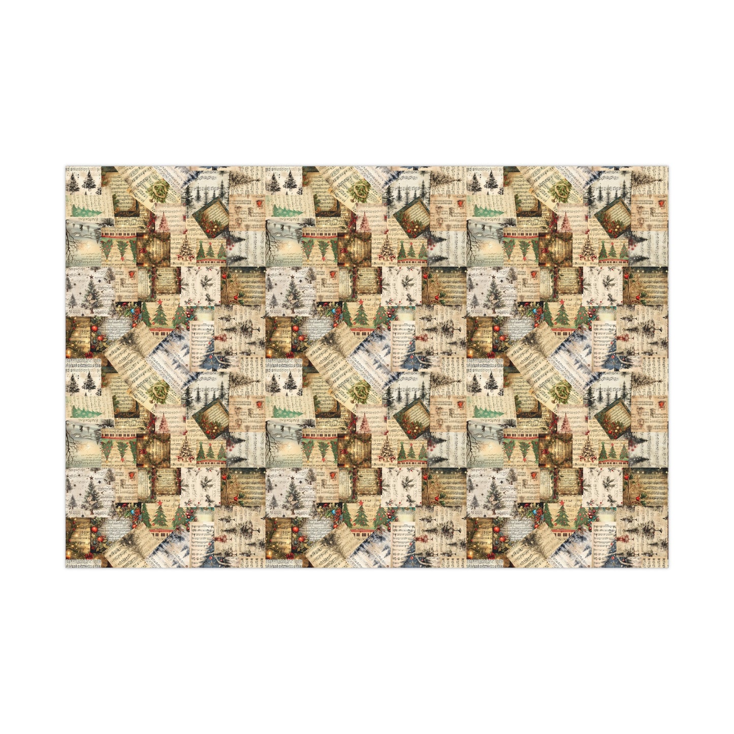 Vintage Christmas Music Wrapping Paper | Holiday Sheet Music Gift Wrap | Festive Elegant Christmas Gift Wrap