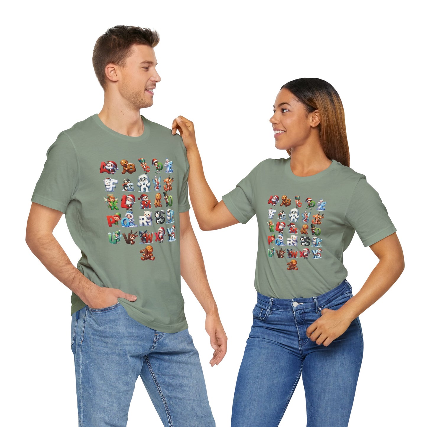 Christmas Alphabet T-Shirt | Festive Holiday ABCs Shirt for Teachers | Fun Christmas Letter Design | Holiday Graphic Tee