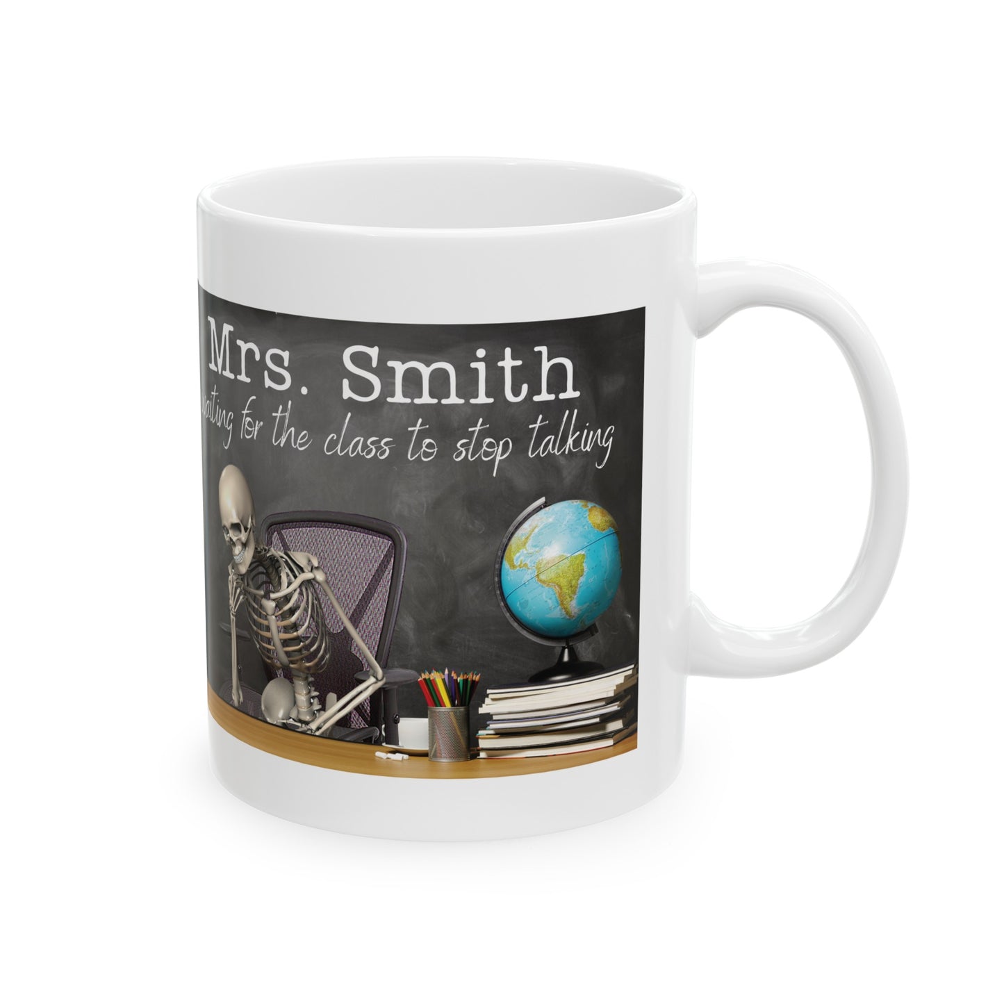 Personalized Waiting For My Class To Stop Talking Funny Teacher Mug