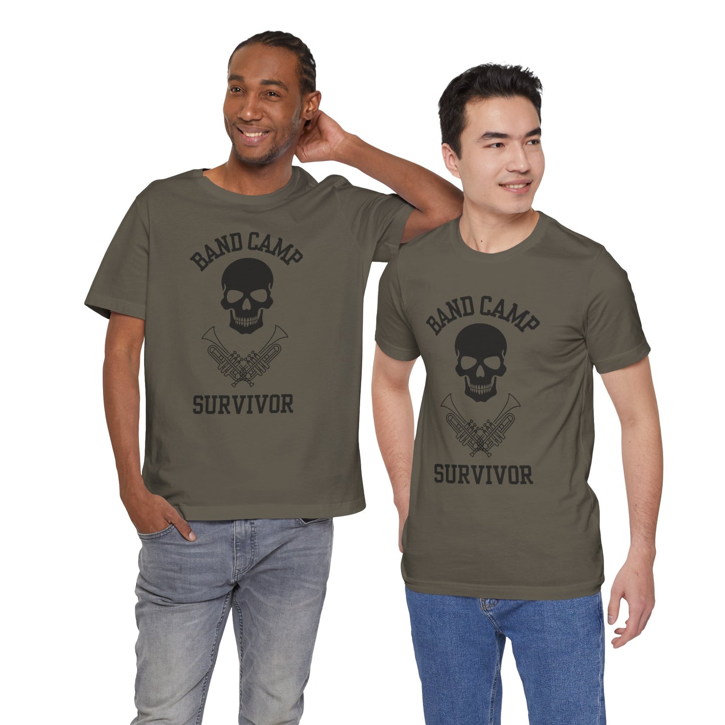 Band Camp Survivor Tee - Trumpet - Black outline print