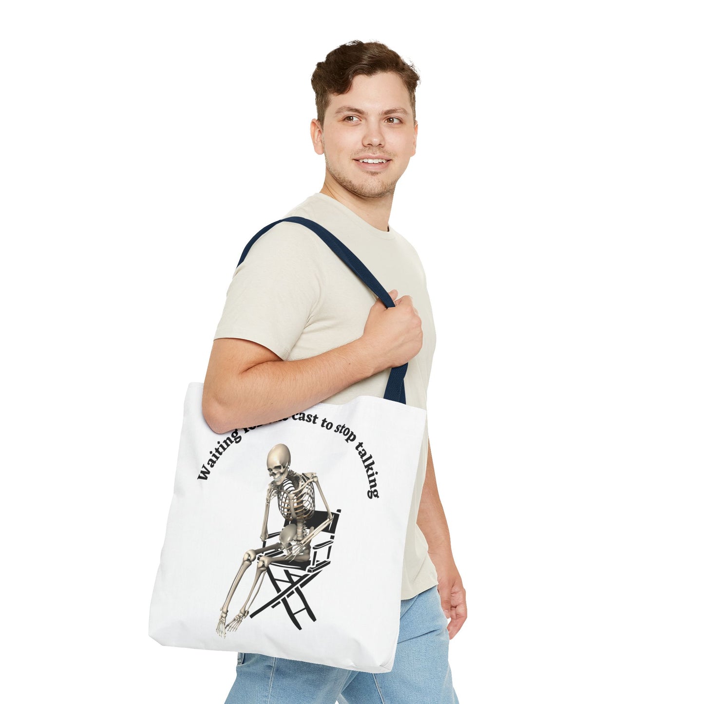 Personalized Theater Director Tote Bag | "Waiting for the Cast to Stop Talking" Funny Tote for Drama Coaches | Custom Name Theater Gift