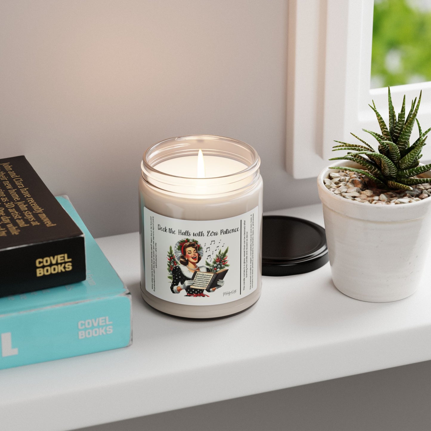 Deck the Halls with Zero Patience | Snarky Christmas Candle | Holiday Gift for the Stressed and Festive | Stocking Stuffer | Grab Bag