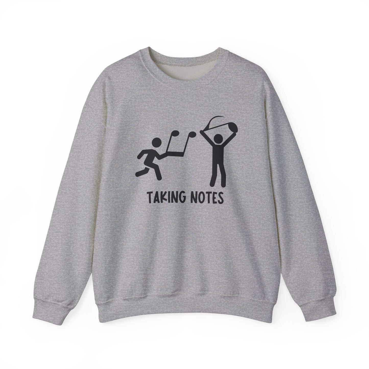 Taking Notes Music Teacher Crewneck Sweatshirt \ Cozy Musical Note Design for Musicians and Educators