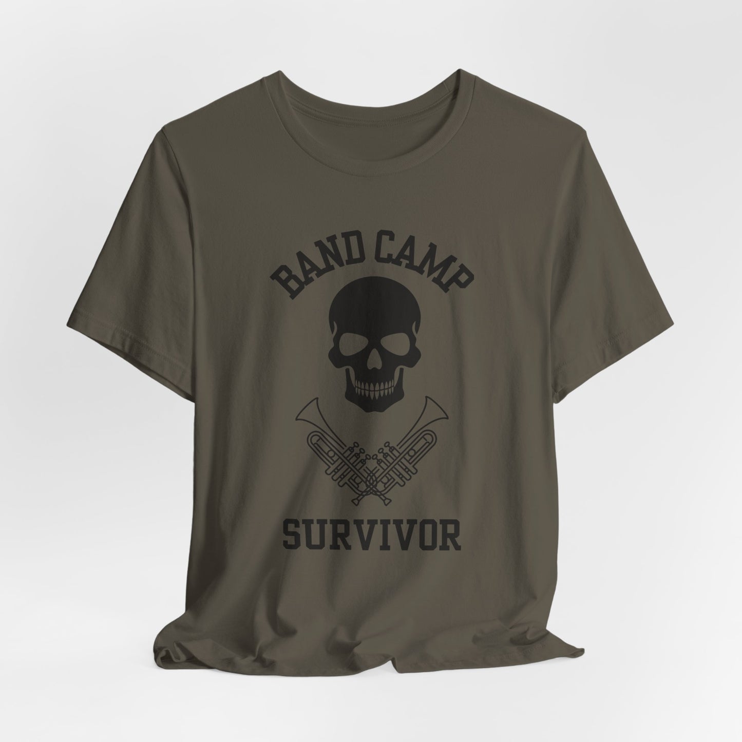 Band Camp Survivor Tee - Trumpet - Black outline print