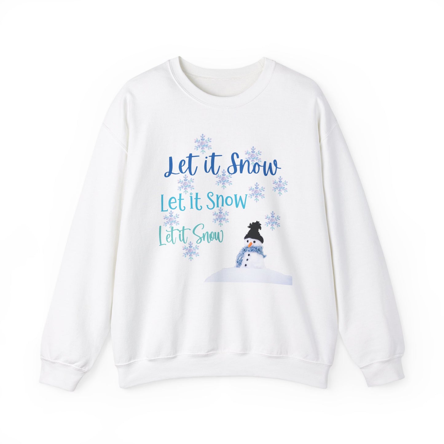 Let It Snow Sweatshirt | Winter Snowman Pullover | Warm Holiday Snowflake Sweater | Cozy Christmas Sweater