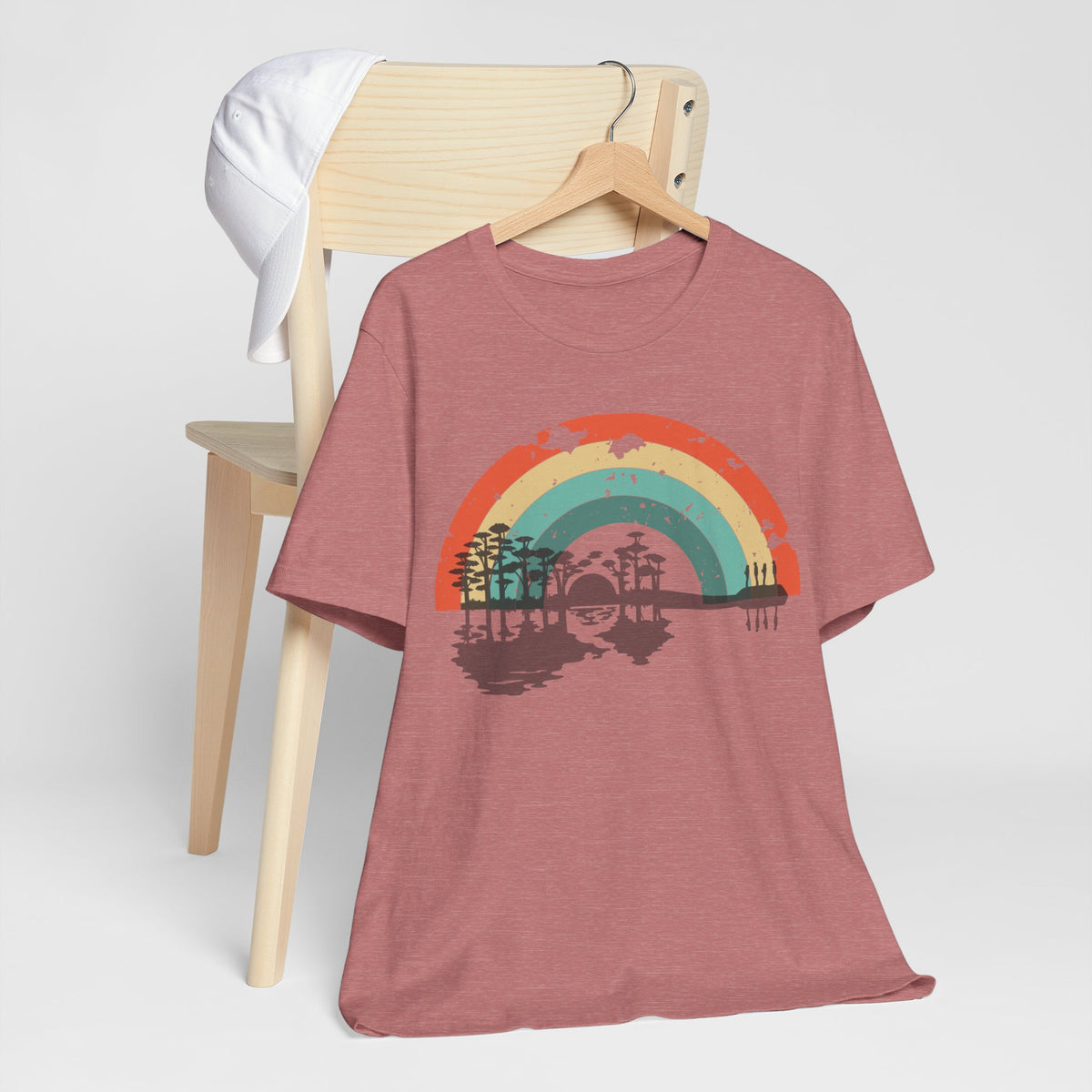 Nature's Melody in Retro Rainbow Guitar Tee
