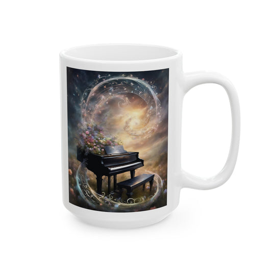Watercolor Floral Grand Piano Teacher/Student Mug 11oz - Customization Available