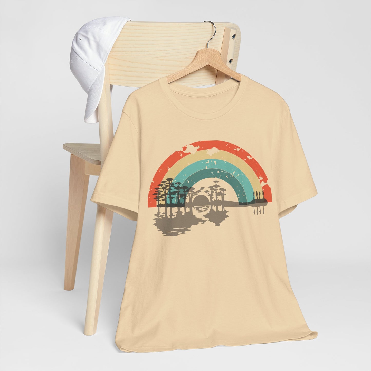 Nature's Melody in Retro Rainbow Guitar Tee