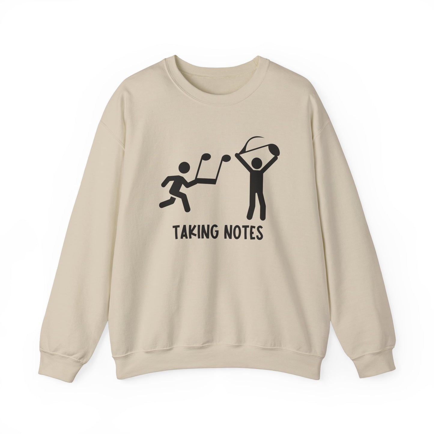 Taking Notes Music Teacher Crewneck Sweatshirt \ Cozy Musical Note Design for Musicians and Educators
