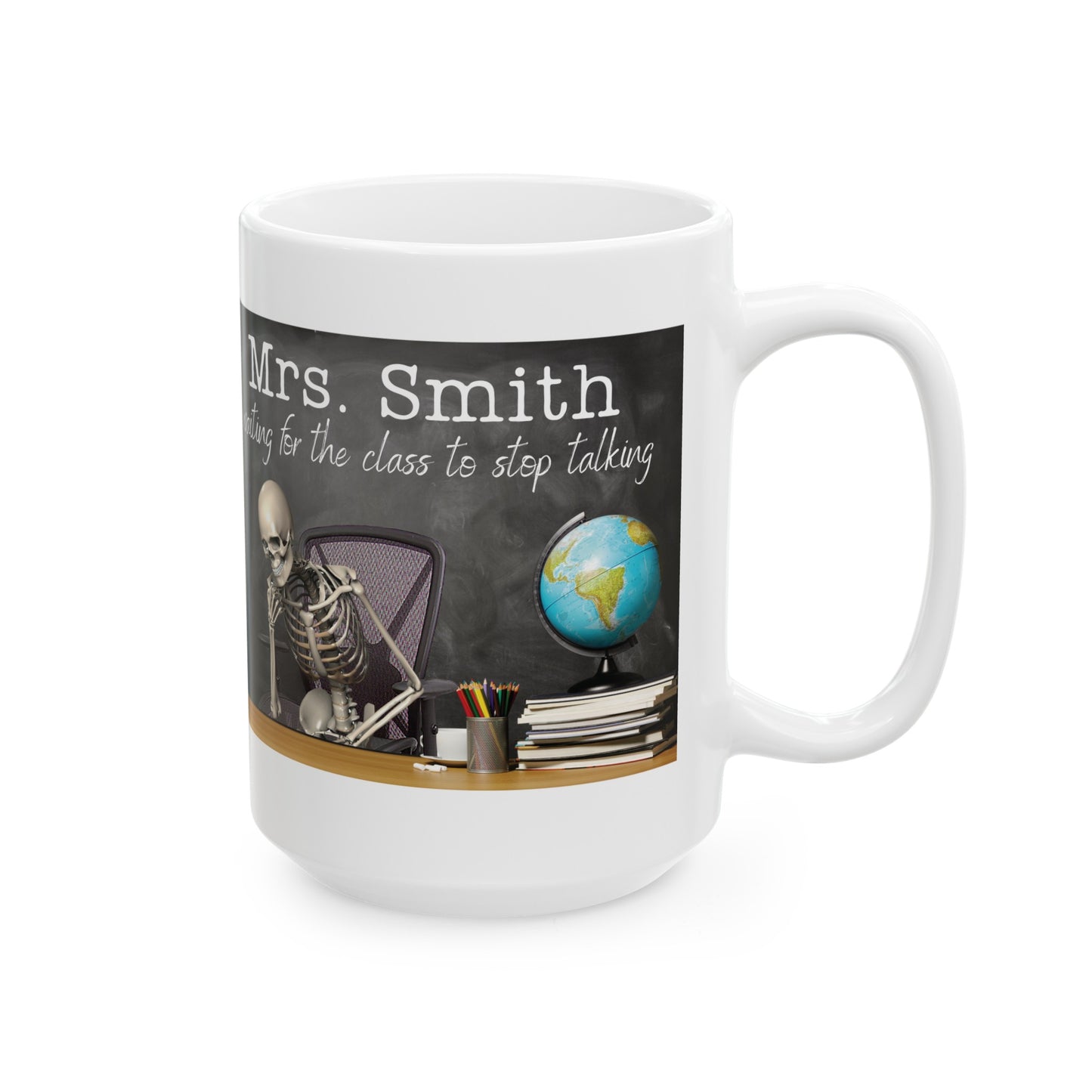 Personalized Waiting For My Class To Stop Talking Funny Teacher Mug