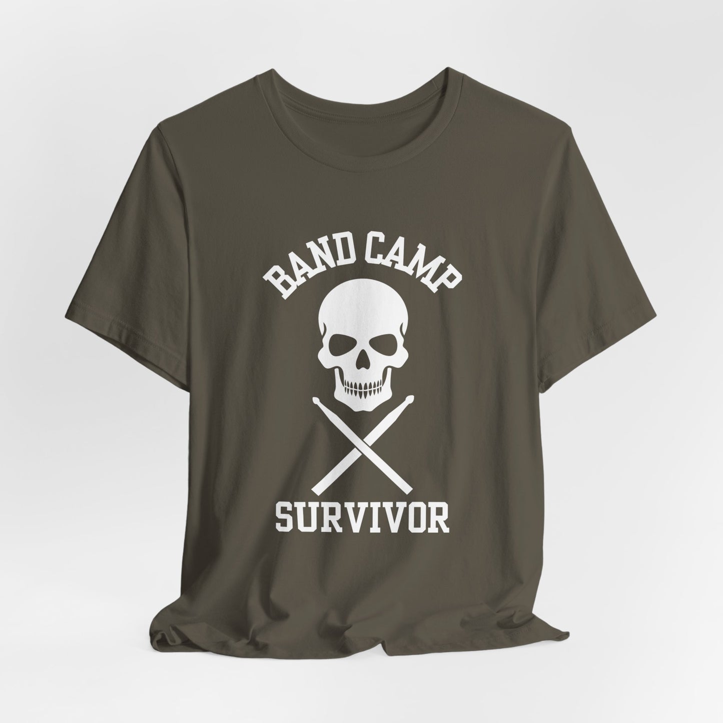 Band Camp Survivor Tee - Drummer - white print