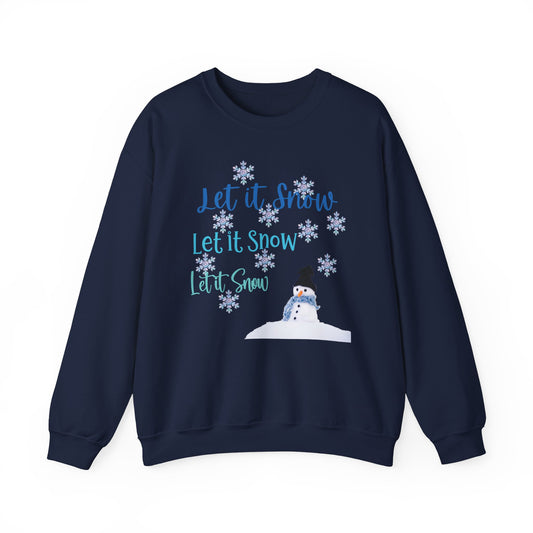Let It Snow Sweatshirt | Winter Snowman Pullover | Warm Holiday Snowflake Sweater | Cozy Christmas Sweater