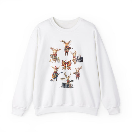 Christmas Cute Musical Reindeer Sweatshirt