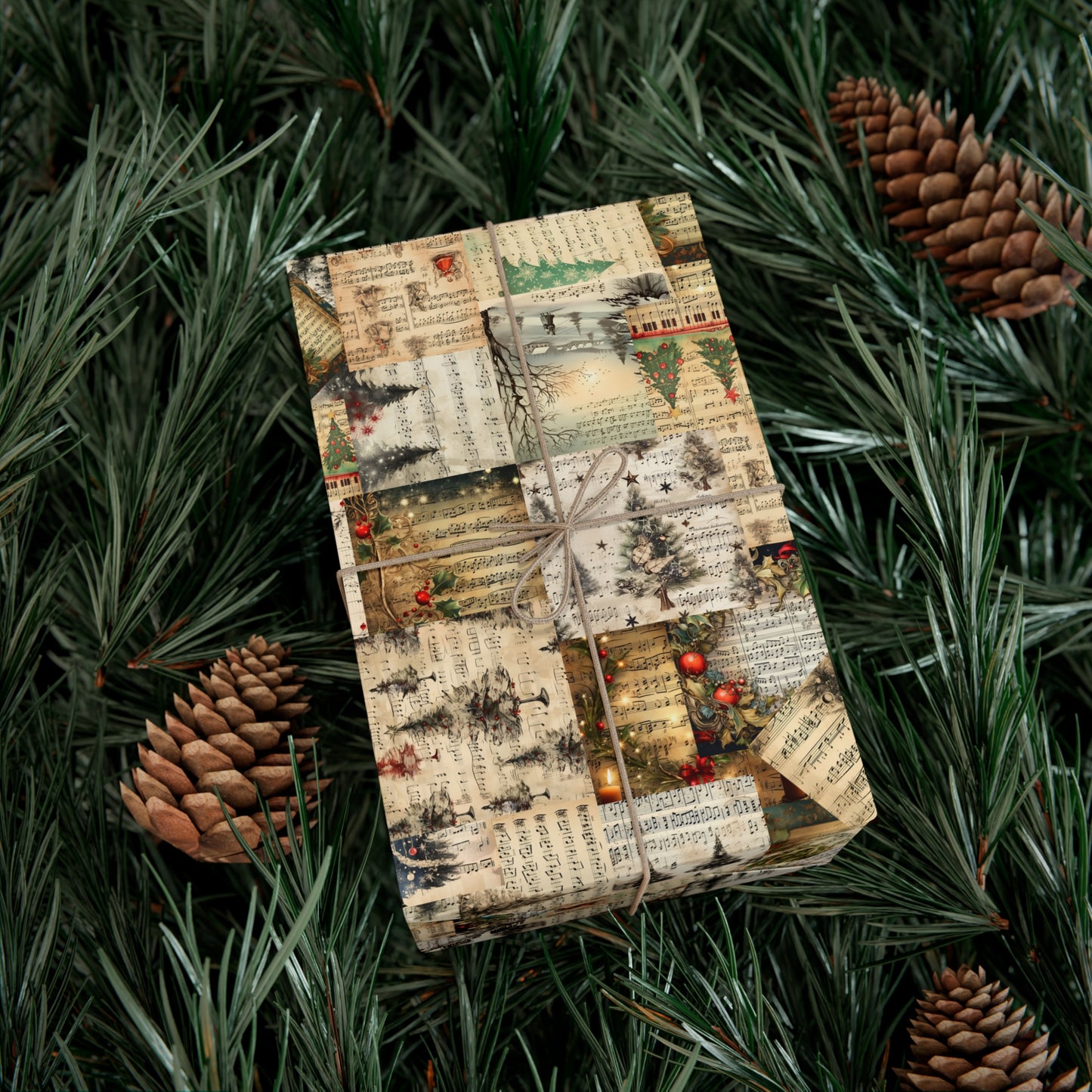 Vintage Christmas Music Wrapping Paper | Holiday Sheet Music Gift Wrap | Festive  Elegant Christmas Gift Wrap