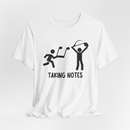 Taking Notes Music Teacher T Shirt  Fun Musical Note Design for Musicians and Educators