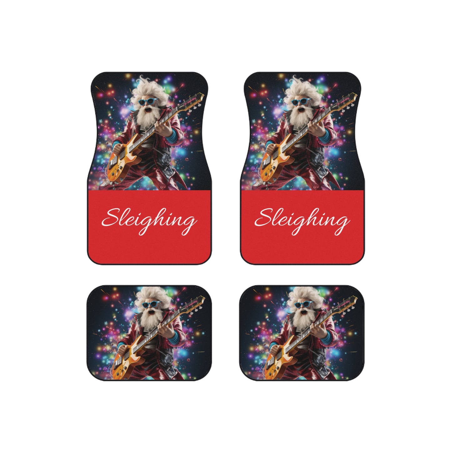 Santa Sleighing Car Mat Set of 4