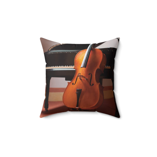 Cello and Piano Decorative Pillow | Musicians Gift | Music Themed Cushion in 3 Sizes | Perfect for Musicians Music Lovers