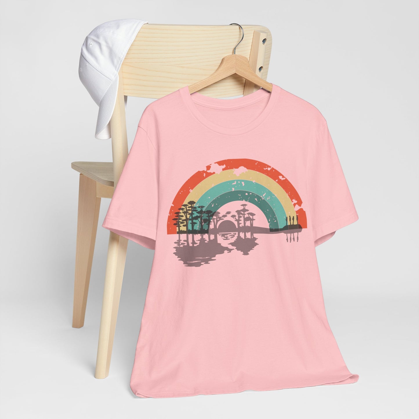 Nature's Melody in Retro Rainbow Guitar Tee