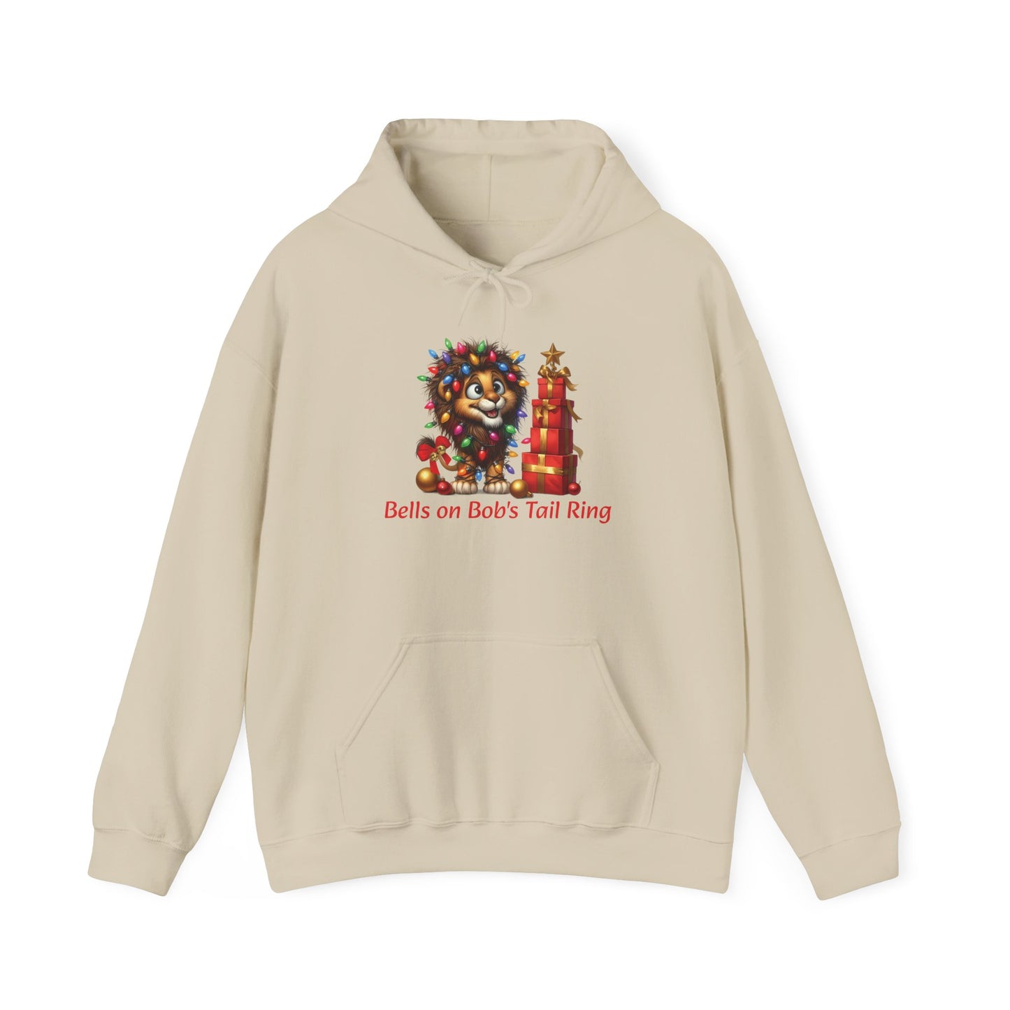 Bells on Bob's Tail Ring  Cozy Christmas Lion Hoodie for Music Fans