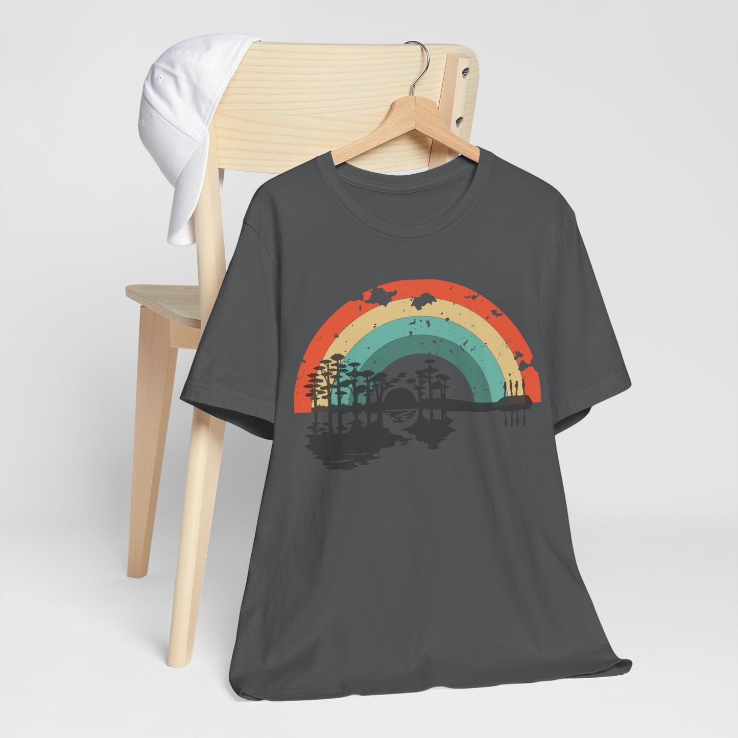 Nature's Melody in Retro Rainbow Guitar Tee