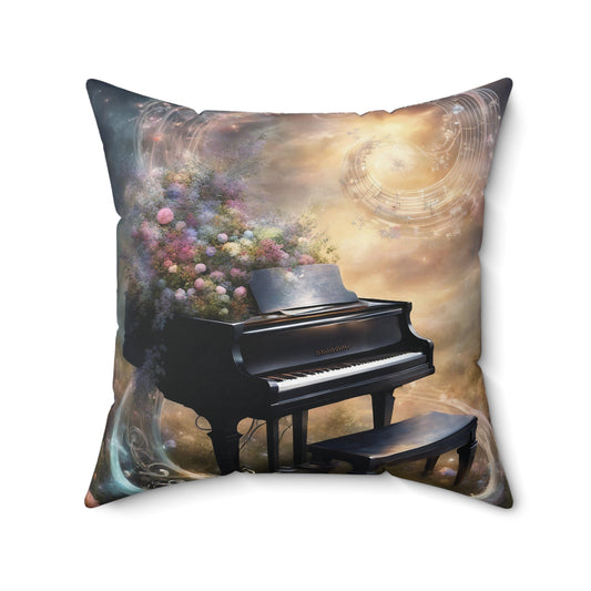 Watercolor Floral Grand Piano Pillow Beautiful Music or Piano Teacher Gift Home Decor Studio Decor