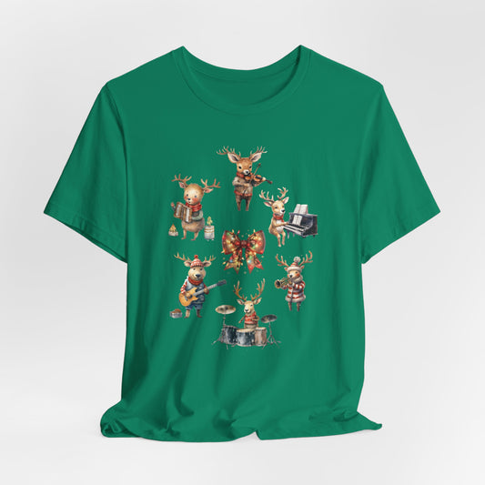 Christmas Musical Reindeer Coquette T Shirt