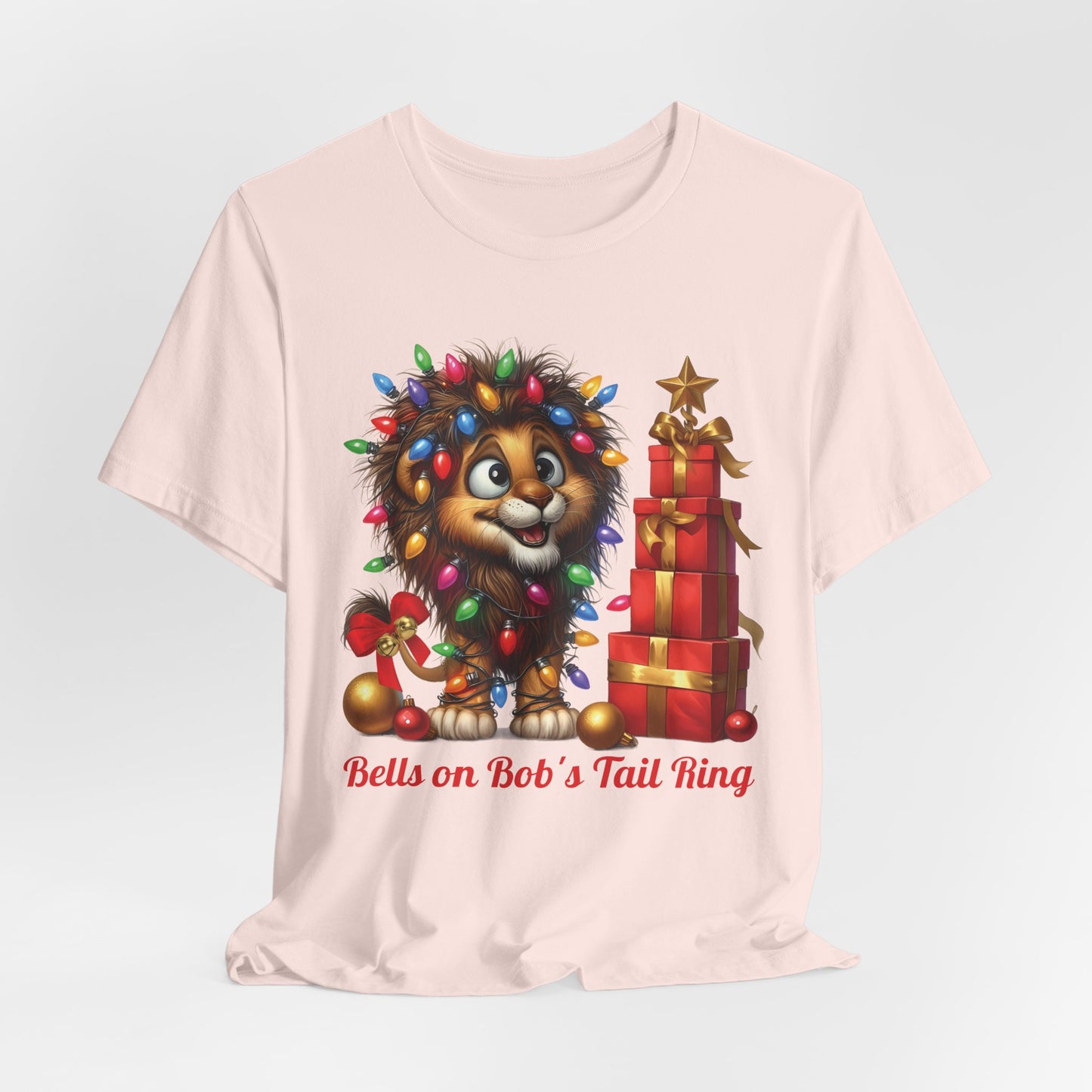 Bells on Bob's Tail Ring  Fun Christmas Lion T Shirt for Music Lovers