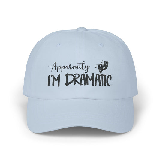 Apparently, I'm Dramatic Dad Cap - Funny Theater Hat with Actor Masks - Embroidered Baseball Cap for Drama Lovers - Adjustable Unisex Hat