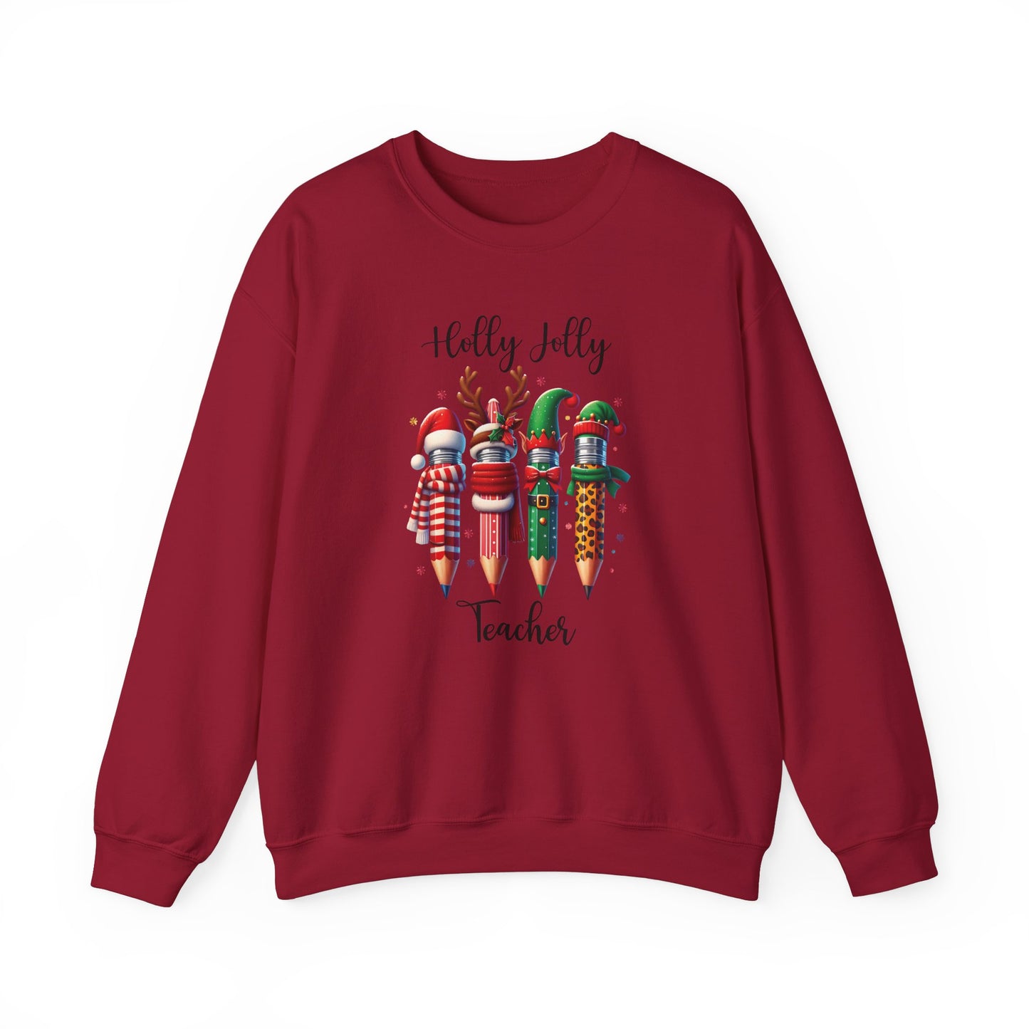 Festive Holiday Teacher Sweatshirt | Christmas Pencil Design for All Teachers | Cute and Cozy Christmas Teacher Gift