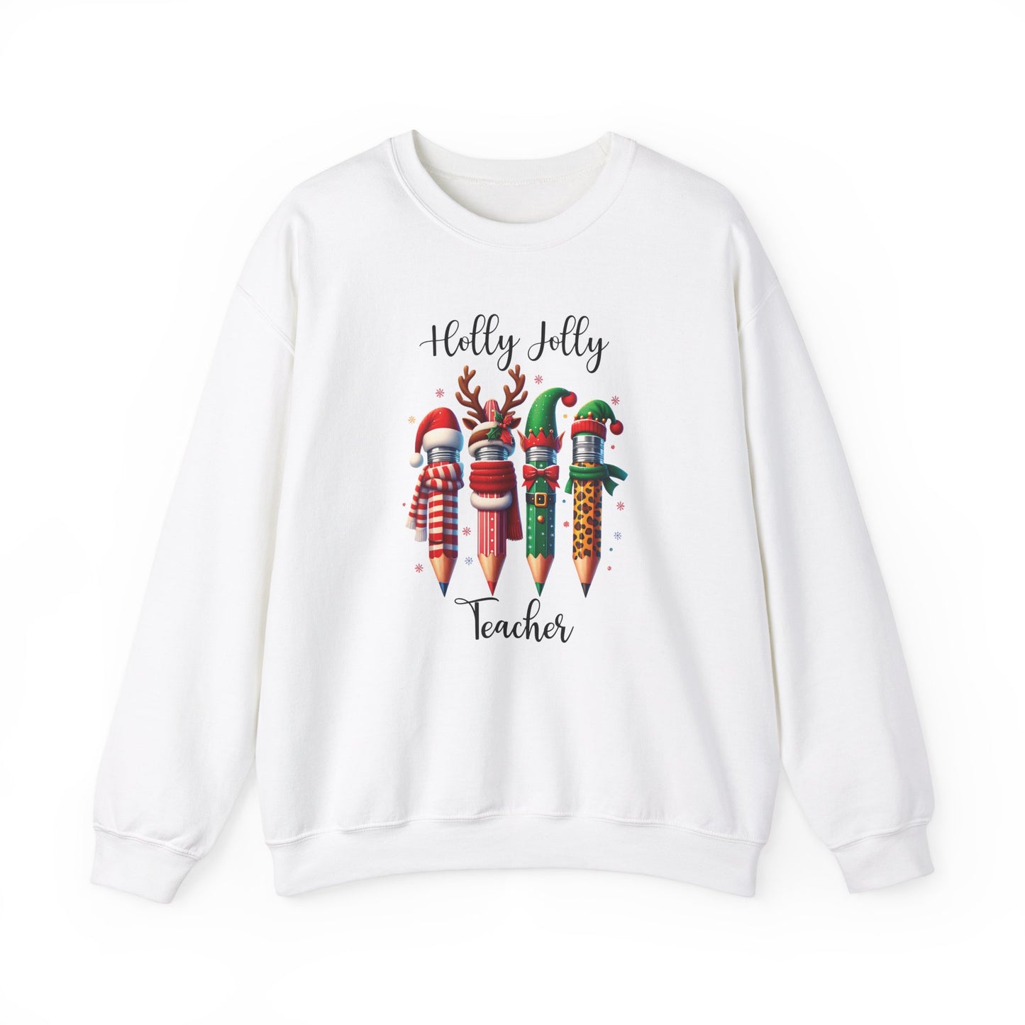 Festive Holiday Teacher Sweatshirt | Christmas Pencil Design for All Teachers | Cute and Cozy Christmas Teacher Gift